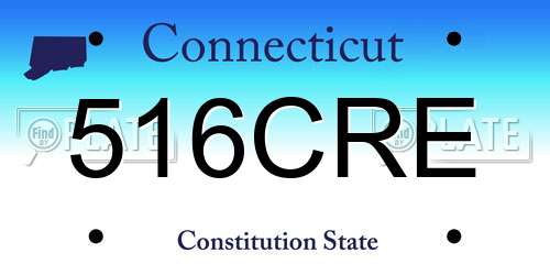 516CRE Connecticut License Plate