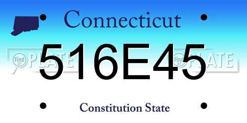 516E45 Connecticut License Plate