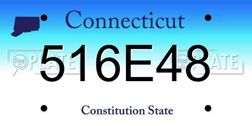 516E48 Connecticut License Plate