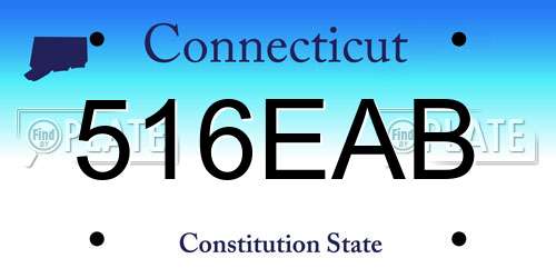 516EAB Connecticut License Plate