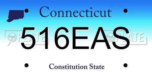 516EAS Connecticut License Plate