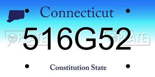 516G52 Connecticut License Plate