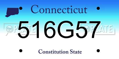 516G57 Connecticut License Plate