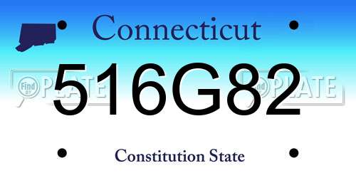 516G82 Connecticut License Plate