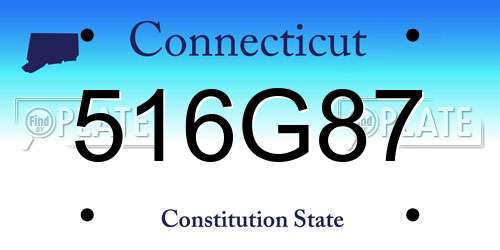 516G87 Connecticut License Plate