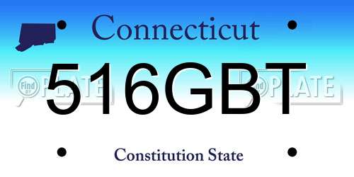 516GBT Connecticut License Plate