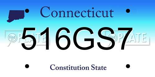 516GS7 Connecticut License Plate