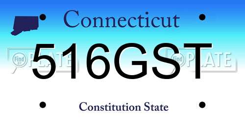 516GST Connecticut License Plate