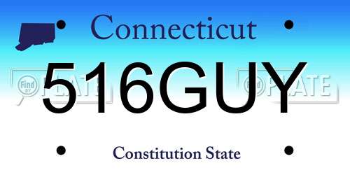 516GUY Connecticut License Plate