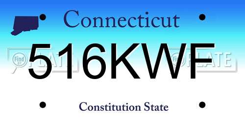 516KWF Connecticut License Plate