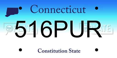 516PUR Connecticut License Plate