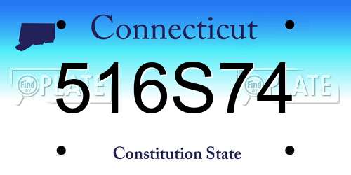 516S74 Connecticut License Plate
