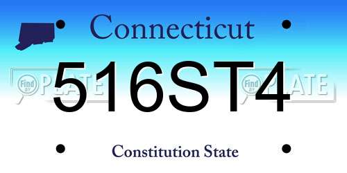 516ST4 Connecticut License Plate