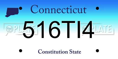516TI4 Connecticut License Plate