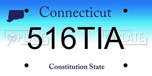 516TIA Connecticut License Plate