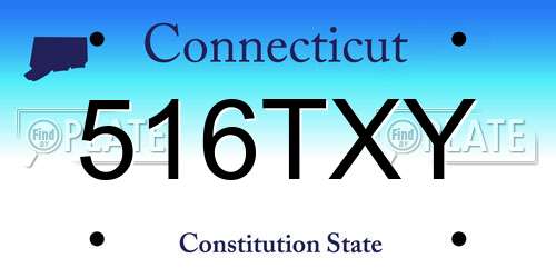 516TXY Connecticut License Plate