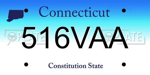 516VAA Connecticut License Plate
