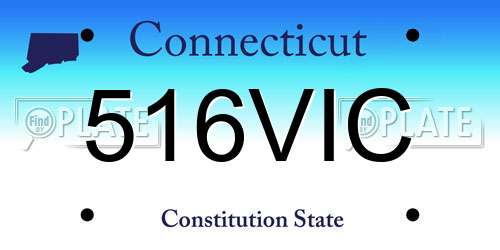 516VIC Connecticut License Plate