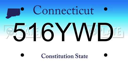 516YWD Connecticut License Plate