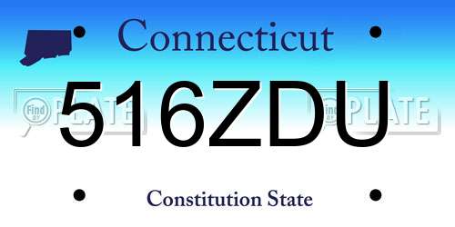 516ZDU Connecticut License Plate