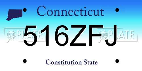 516ZFJ Connecticut License Plate