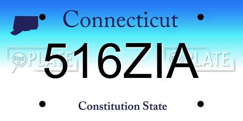 516ZIA Connecticut License Plate