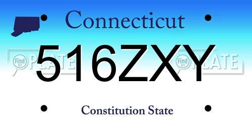 516ZXY Connecticut License Plate