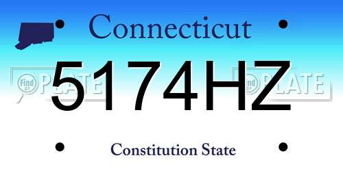 5174HZ Connecticut License Plate