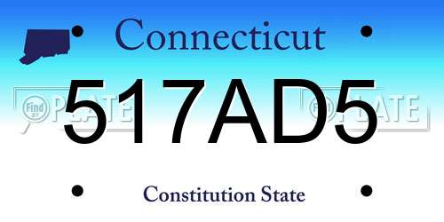 517AD5 Connecticut License Plate