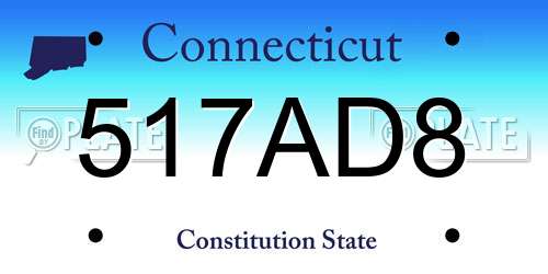 517AD8 Connecticut License Plate