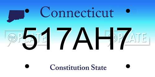 517AH7 Connecticut License Plate