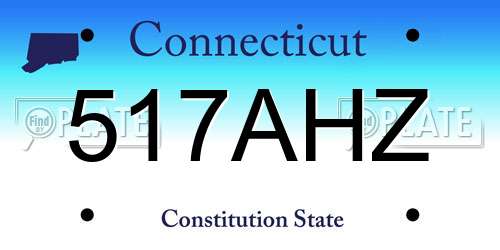517AHZ Connecticut License Plate