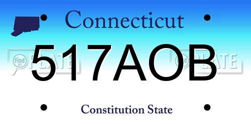 517AOB Connecticut License Plate