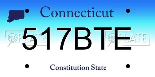517BTE Connecticut License Plate