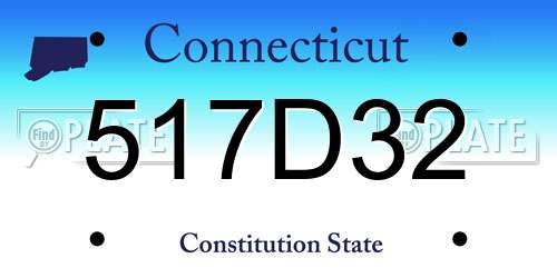 517D32 Connecticut License Plate