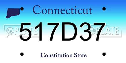 517D37 Connecticut License Plate