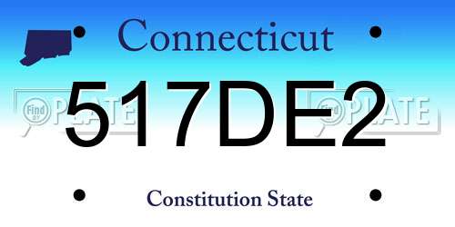 517DE2 Connecticut License Plate
