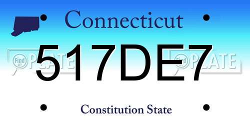 517DE7 Connecticut License Plate