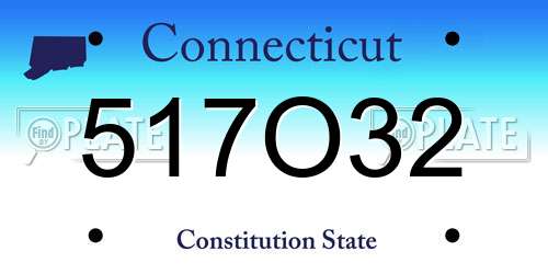 517O32 Connecticut License Plate