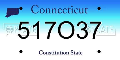 517O37 Connecticut License Plate