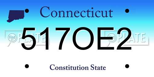 517OE2 Connecticut License Plate