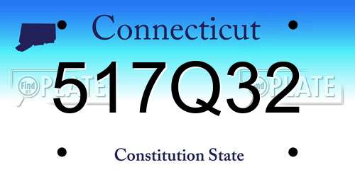 517Q32 Connecticut License Plate