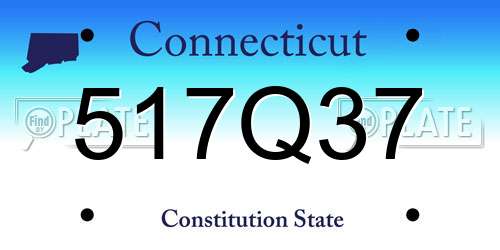 517Q37 Connecticut License Plate
