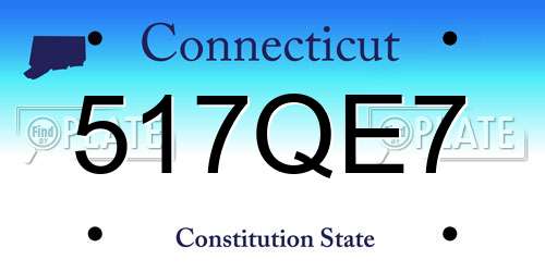 517QE7 Connecticut License Plate
