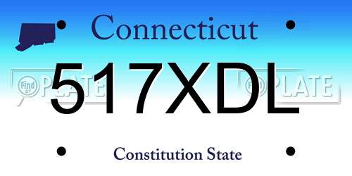 517XDL Connecticut License Plate