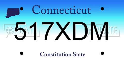 517XDM Connecticut License Plate