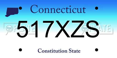 517XZS Connecticut License Plate