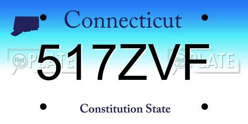 517ZVF Connecticut License Plate