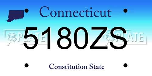 5180ZS Connecticut License Plate