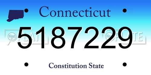 5187229 Connecticut License Plate